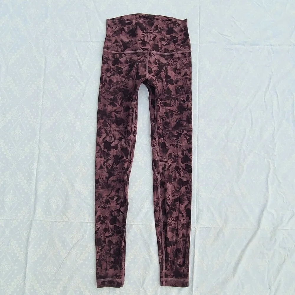 Lululemon Align Pant 28" - Mini Dusk Floral Antique Bark Black - Size 6 - Picture 1 of 16